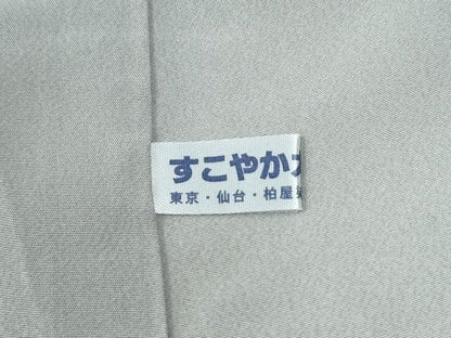 平和屋着物●江戸小紋　黒岩秀硯　角通し　黒地　正絹　逸品　CABC6798yc
