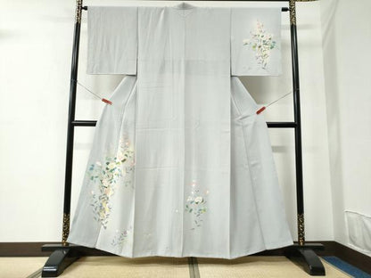 平和屋着物●訪問着　友禅　作家物　草花文　正絹　逸品　CABC6799yc