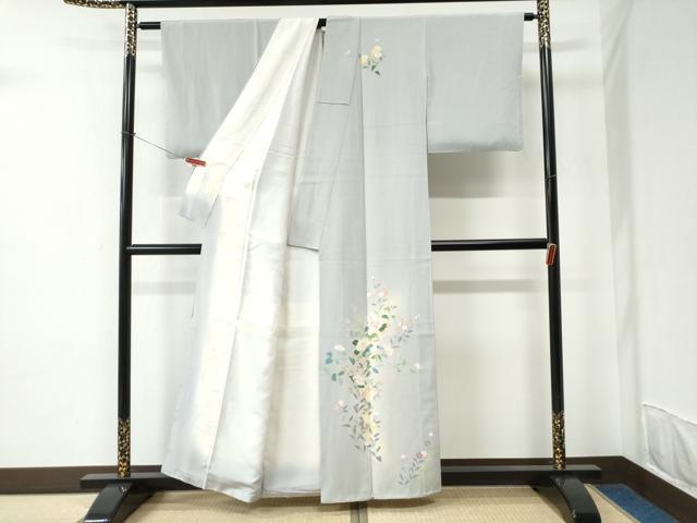 平和屋着物●訪問着　友禅　作家物　草花文　正絹　逸品　CABC6799yc