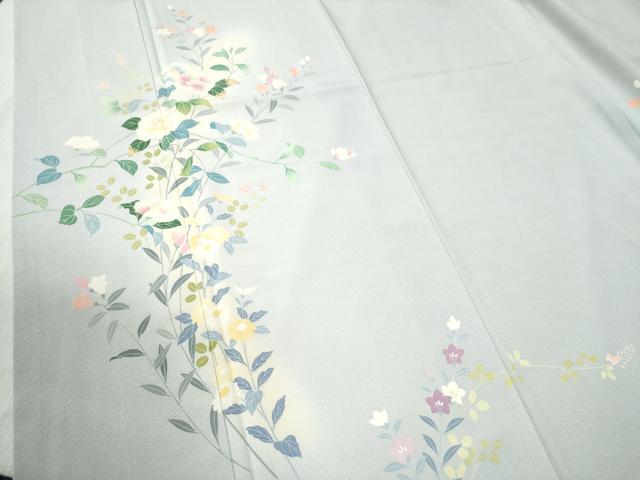 平和屋着物●訪問着　友禅　作家物　草花文　正絹　逸品　CABC6799yc