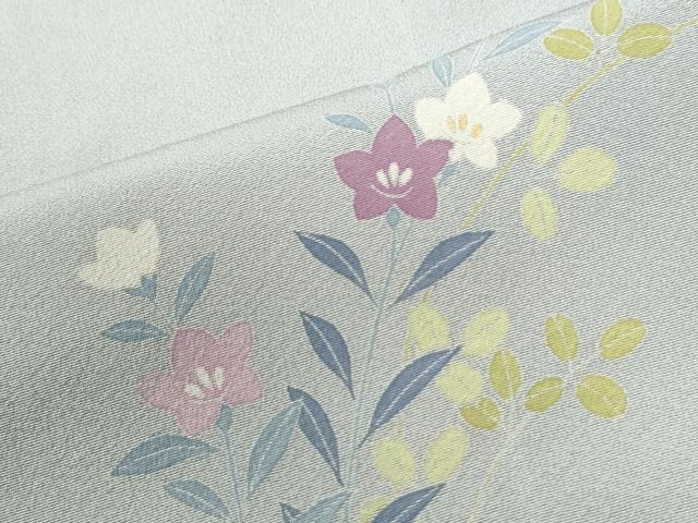 平和屋着物●訪問着　友禅　作家物　草花文　正絹　逸品　CABC6799yc