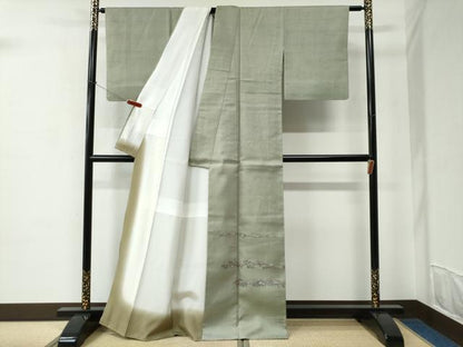 平和屋着物●中国三大刺繍　相良刺繍　総刺繍　色留訪問着　松　正絹　逸品　CABC6802yc