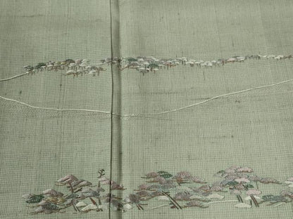 平和屋着物●中国三大刺繍　相良刺繍　総刺繍　色留訪問着　松　正絹　逸品　CABC6802yc
