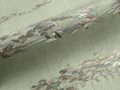 平和屋着物●中国三大刺繍　相良刺繍　総刺繍　色留訪問着　松　正絹　逸品　CABC6802yc