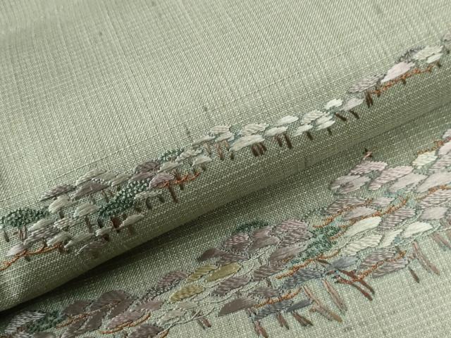 平和屋着物●中国三大刺繍　相良刺繍　総刺繍　色留訪問着　松　正絹　逸品　CABC6802yc