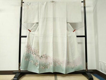 平和屋着物●訪問着　更紗草花文　暈し染め　金彩　正絹　逸品　CABC6804yc