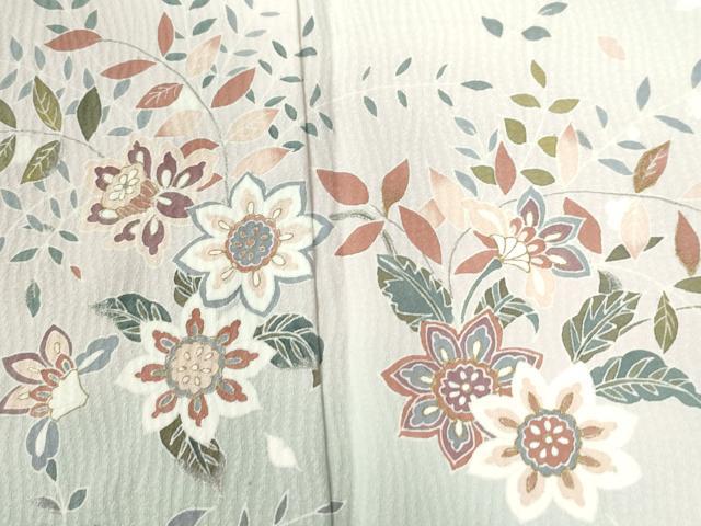 平和屋着物●訪問着　更紗草花文　暈し染め　金彩　正絹　逸品　CABC6804yc