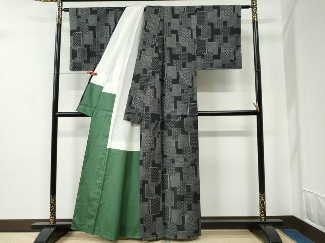 平和屋着物●本場大島紬　9マルキ　色紙重ね吉祥文　正絹　逸品　未使用　CABC6807yc