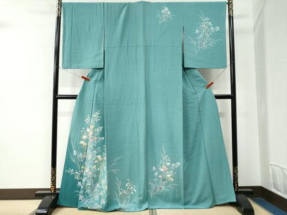 平和屋着物●訪問着　友禅　草花文　暈し染め　正絹　逸品　CABC6810yc