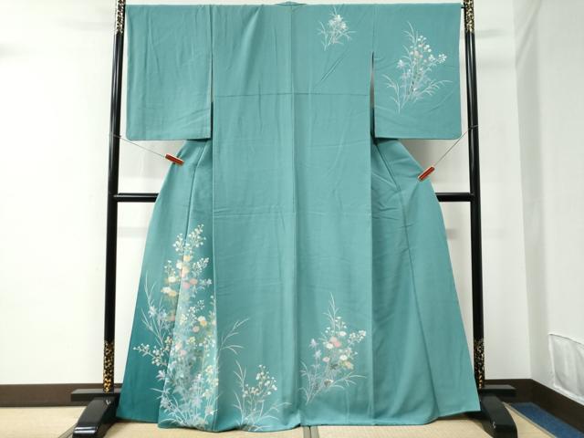 平和屋着物●訪問着　友禅　草花文　暈し染め　正絹　逸品　CABC6810yc