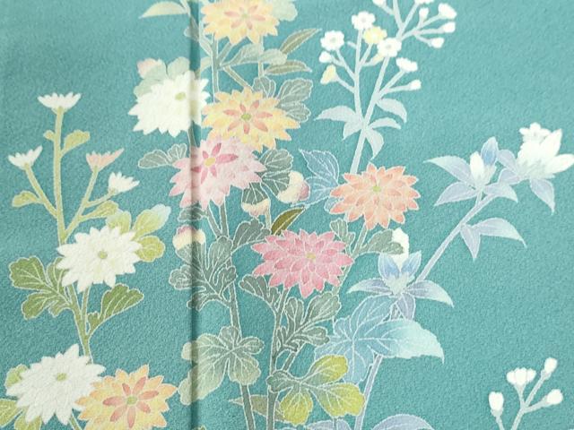 平和屋着物●訪問着　友禅　草花文　暈し染め　正絹　逸品　CABC6810yc