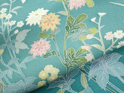 平和屋着物●訪問着　友禅　草花文　暈し染め　正絹　逸品　CABC6810yc