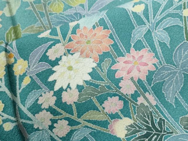 平和屋着物●訪問着　友禅　草花文　暈し染め　正絹　逸品　CABC6810yc