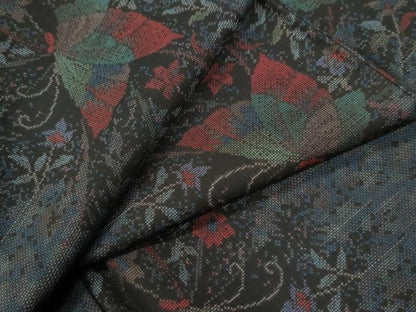 平和屋着物●本場大島紬　9マルキ　花蝶文　正絹　逸品　CABC6814yc