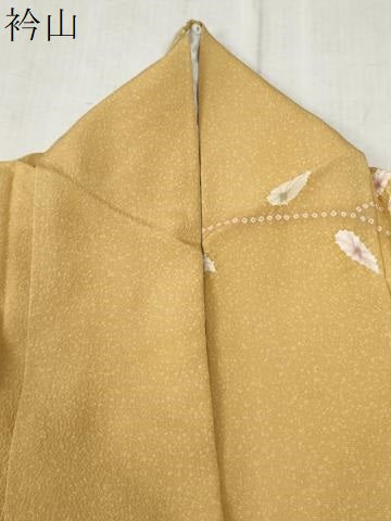 平和屋着物●訪問着　絞り　草花文　暈し染め　金彩　正絹　逸品　CABC6821yc