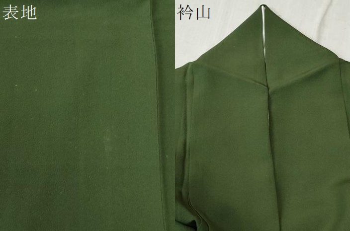 平和屋着物●豪華振袖　色無地　老竹色　正絹　逸品　CABC6828yc