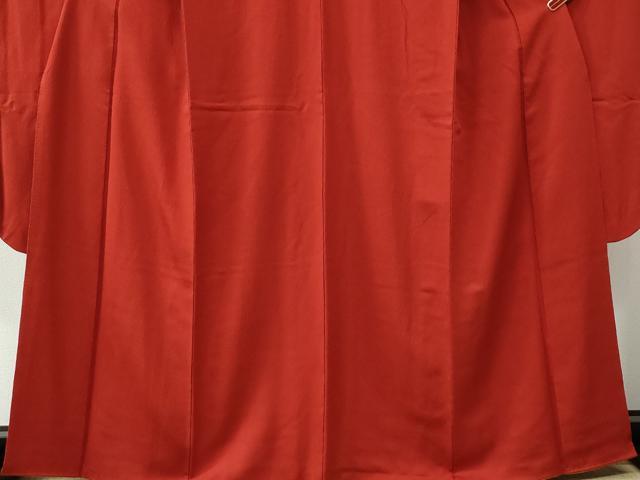 平和屋着物●豪華振袖　色無地　深緋色　正絹　逸品　CABC6831yc