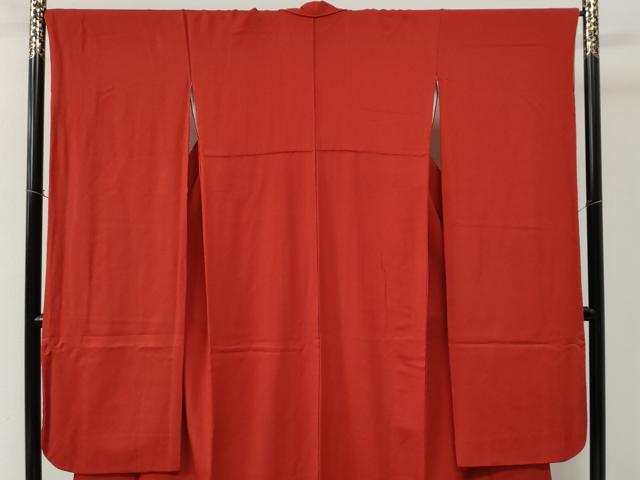 平和屋着物●豪華振袖　色無地　深緋色　正絹　逸品　CABC6831yc