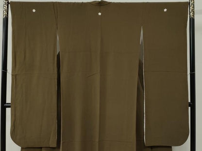 平和屋着物●豪華振袖　色無地　媚茶色　正絹　逸品　CABC6832yc