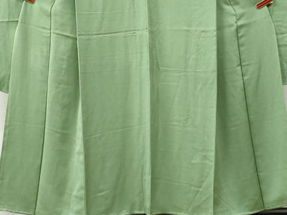 平和屋着物●豪華振袖　色無地　裏葉柳色　正絹　逸品　CABC6833yc
