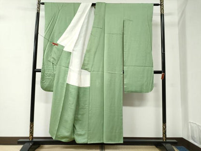 平和屋着物●豪華振袖　色無地　裏葉柳色　正絹　逸品　CABC6833yc