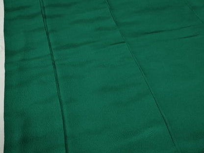 平和屋着物●豪華振袖　色無地　霞地紋　常磐色　正絹　逸品　CABC6834yc