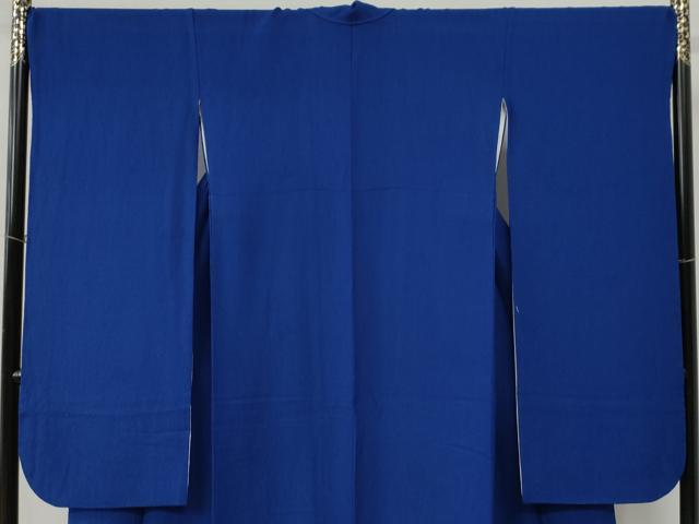 平和屋着物●森英恵・HANAE MORI　振袖　色無地　舞桜地紋　鉄紺色　正絹　逸品　CABC6835yc