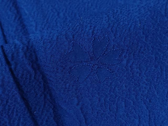 平和屋着物●森英恵・HANAE MORI　振袖　色無地　舞桜地紋　鉄紺色　正絹　逸品　CABC6835yc