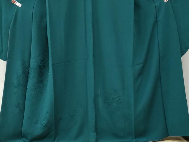 平和屋着物●中国三大刺繍　スワトウ刺繍　総刺繍　振袖　色無地　扇面吉祥草花文　鉄色　正絹　逸品　CABC6836yc