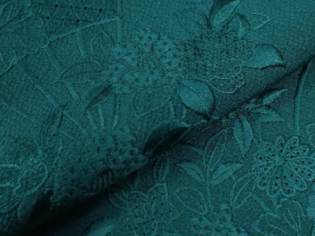 平和屋着物●中国三大刺繍　スワトウ刺繍　総刺繍　振袖　色無地　扇面吉祥草花文　鉄色　正絹　逸品　CABC6836yc