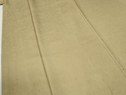 平和屋着物●豪華振袖　色無地　草花地紋　枯色　正絹　逸品　CABC6837yc