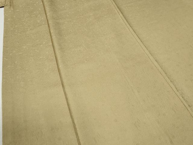 平和屋着物●豪華振袖　色無地　草花地紋　枯色　正絹　逸品　CABC6837yc