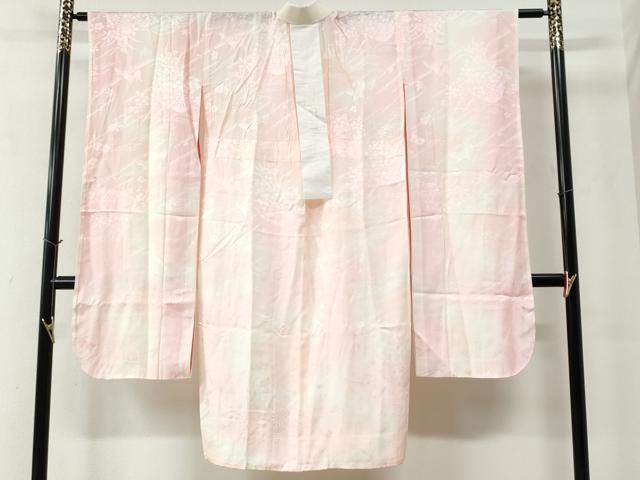 平和屋着物●振袖用長襦袢　無双仕立て　花車地紋　暈し染め　正絹　逸品　CABC6840yc