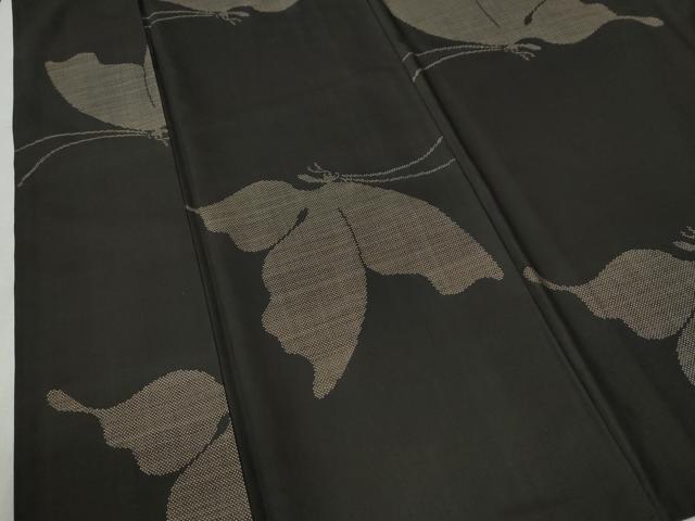 平和屋着物●本場大島紬　9マルキ　地空き　舞蝶文　正絹　逸品　CABC6841yc