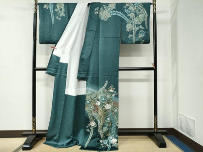 平和屋着物●訪問着　作家物　辻が花　絞り　金彩　ロング丈　正絹　逸品　CABC6843yc