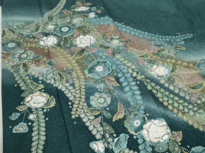 平和屋着物●訪問着　作家物　辻が花　絞り　金彩　ロング丈　正絹　逸品　CABC6843yc
