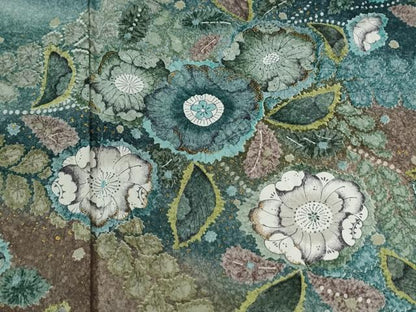 平和屋着物●訪問着　作家物　辻が花　絞り　金彩　ロング丈　正絹　逸品　CABC6843yc