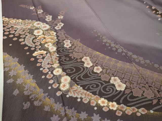 平和屋着物●訪問着　辻が花　暈し染め　金彩　正絹　逸品　CABC6845yc