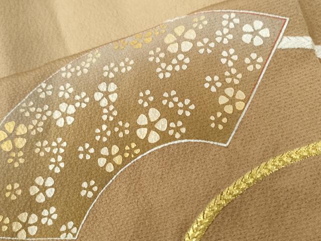 平和屋着物●人間国宝　福田喜三郎　中国三大刺繍　相良刺繍　訪問着　地紙花文　暈し染め　金糸　正絹　逸品　CABC6846yc