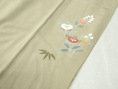 平和屋着物●訪問着　作家物　総刺繍　風景花松文　暈し染め　金彩　正絹　逸品　CABC6847yc