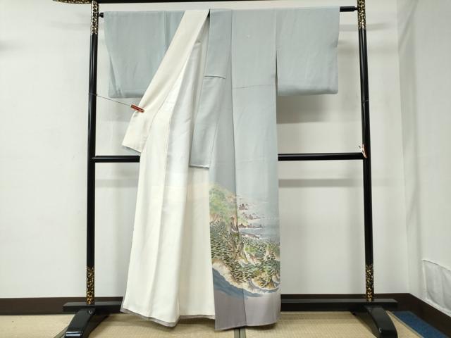 平和屋着物●本加賀友禅作家　村田幸司　色留袖　水辺風景文　暈し染め　正絹　逸品　CABC6849yc