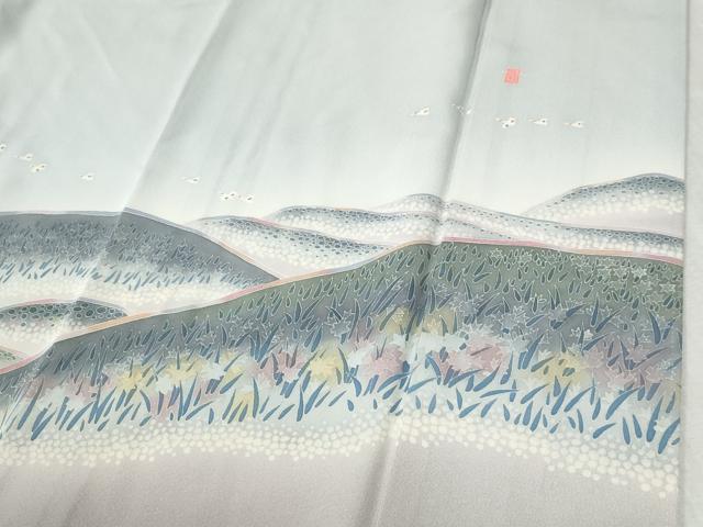 平和屋着物●本加賀友禅作家　村田幸司　色留袖　水辺風景文　暈し染め　正絹　逸品　CABC6849yc