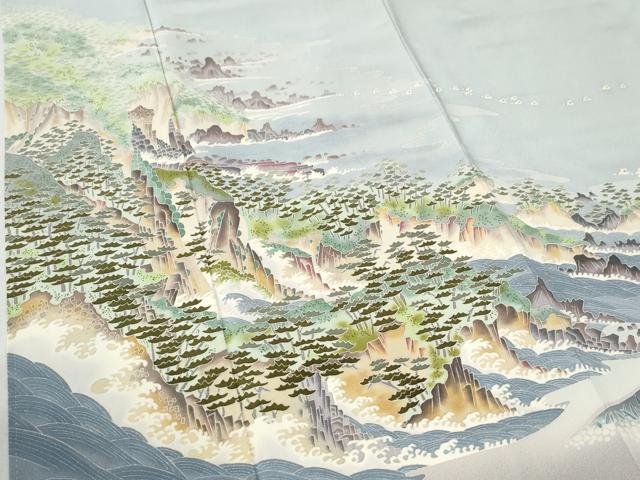 平和屋着物●本加賀友禅作家　村田幸司　色留袖　水辺風景文　暈し染め　正絹　逸品　CABC6849yc