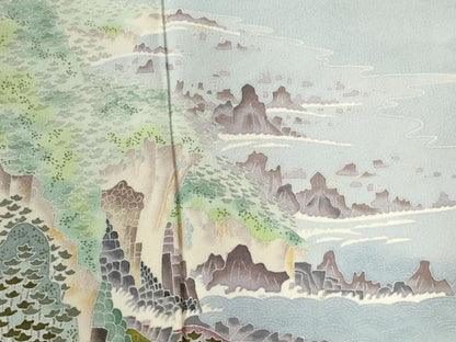 平和屋着物●本加賀友禅作家　村田幸司　色留袖　水辺風景文　暈し染め　正絹　逸品　CABC6849yc