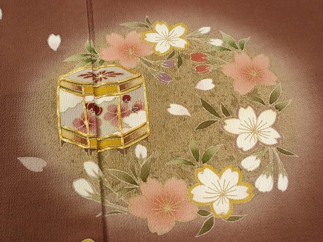 平和屋着物●訪問着　駒刺繍　貝桶草花丸文　蛍暈し　金彩　鬼しぼ縮緬　正絹　逸品　CABC6854yc
