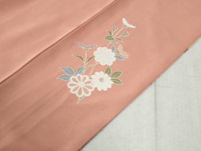 平和屋着物●訪問着　駒刺繍　立波籬枝花文　暈し染め　金彩　正絹　逸品　CABC6855yc
