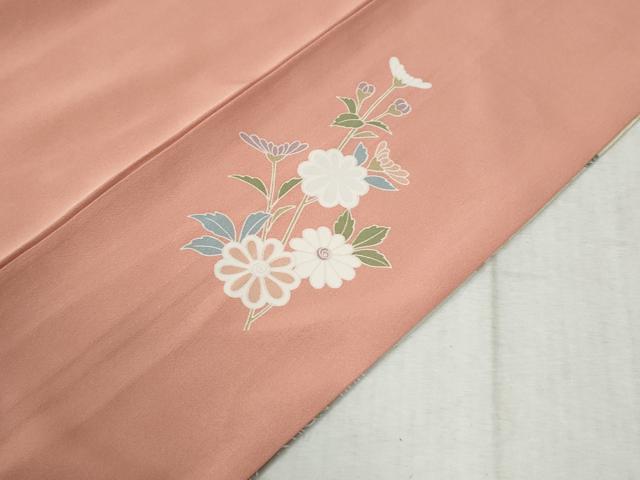 平和屋着物●訪問着　駒刺繍　立波籬枝花文　暈し染め　金彩　正絹　逸品　CABC6855yc