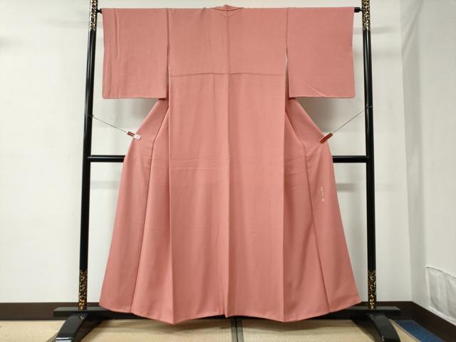 平和屋着物●上質な色無地　作家物　薄紅色　正絹　逸品　CABC6857yc