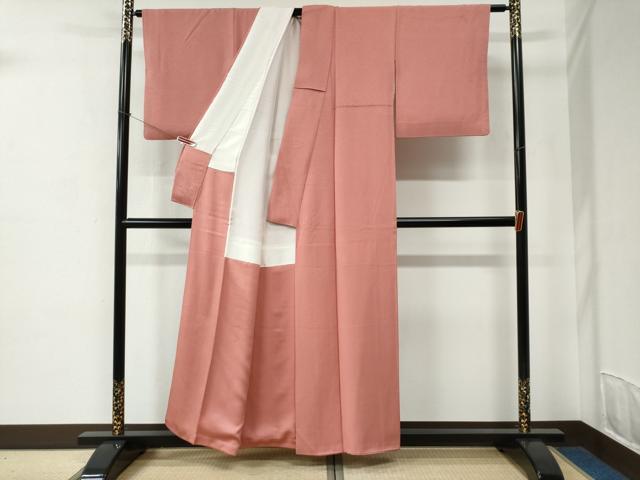 平和屋着物●上質な色無地　作家物　薄紅色　正絹　逸品　CABC6857yc