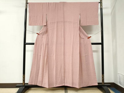 平和屋着物●江戸小紋　大小あられ　鬼しぼ縮緬　正絹　逸品　CABC6858yc